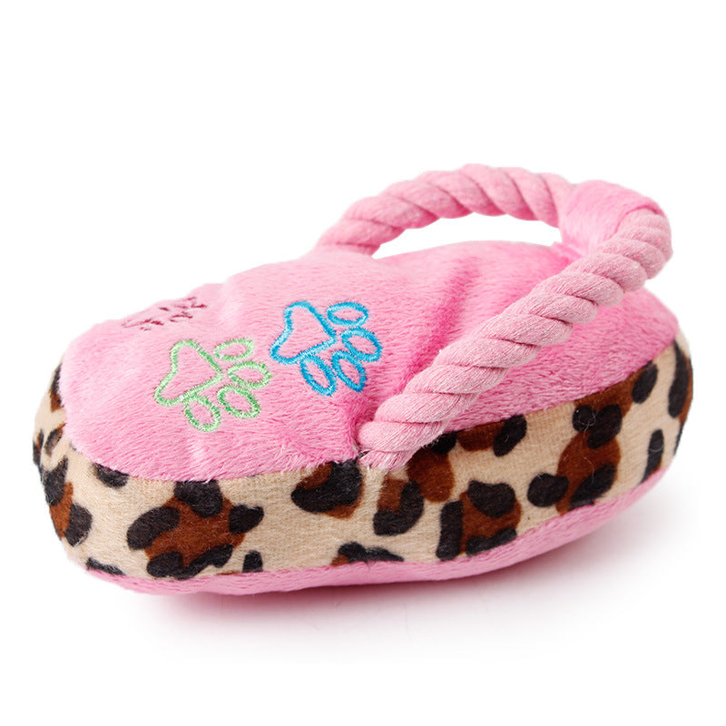 Slipper Squeaky Plush Dog Toy