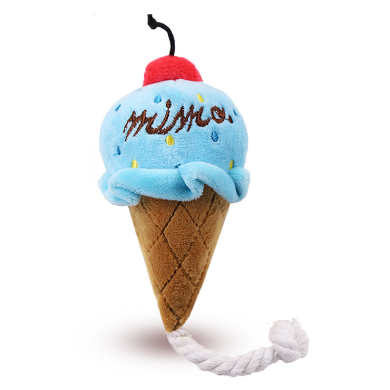 Ice Cream Shape Chew Toys for Pets, Plush Toys, Squeaky