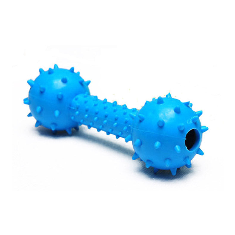 Dumbbell Design, Sound Toy with Jingle Bell, Tough Durable Teeth-Cleaning Rubber Interactive Toys