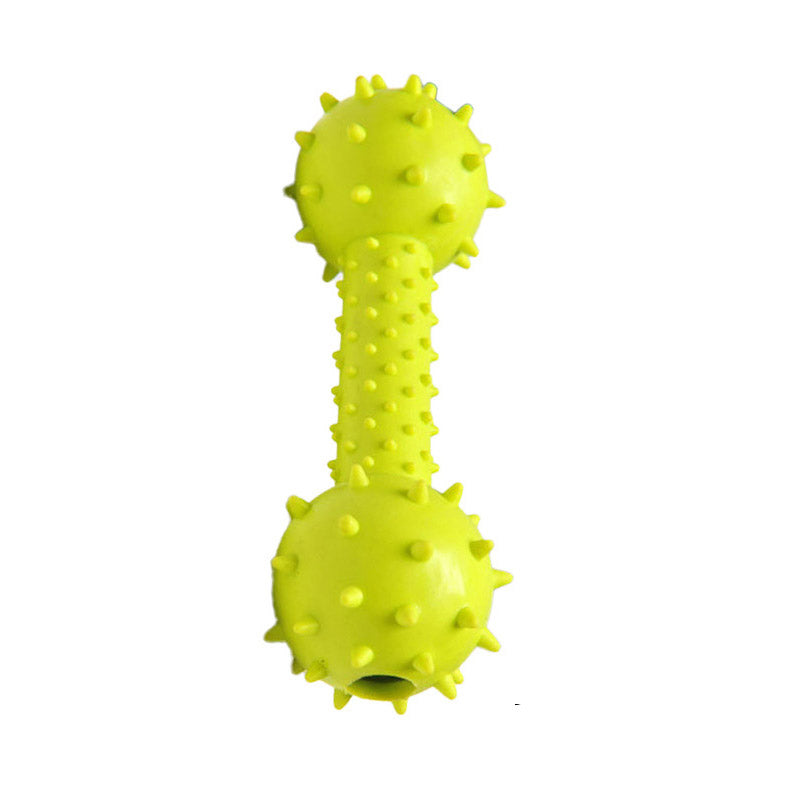 Dumbbell Design, Sound Toy with Jingle Bell, Tough Durable Teeth-Cleaning Rubber Interactive Toys