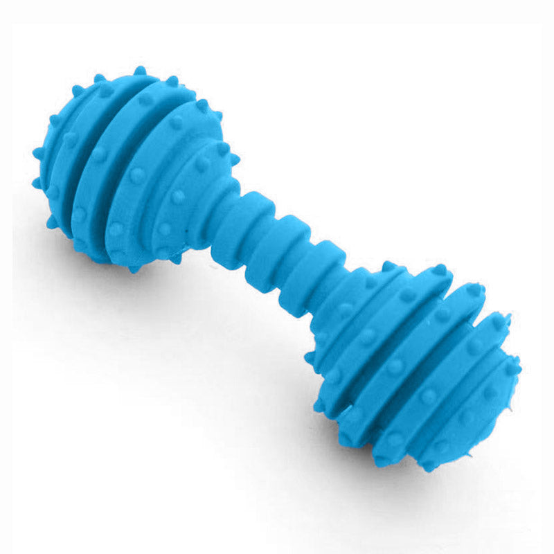 Dumbbell Design, Sound Toy with Jingle Bell, Tough Durable Teeth-Cleaning Rubber Interactive Toys