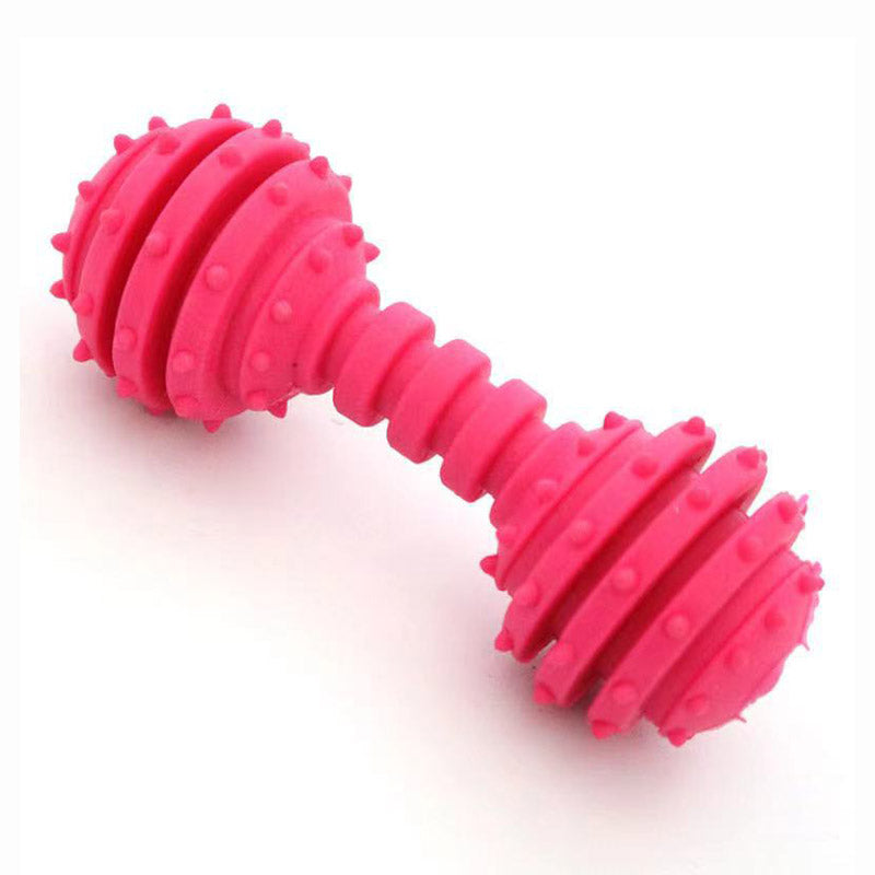 Dumbbell Design, Sound Toy with Jingle Bell, Tough Durable Teeth-Cleaning Rubber Interactive Toys