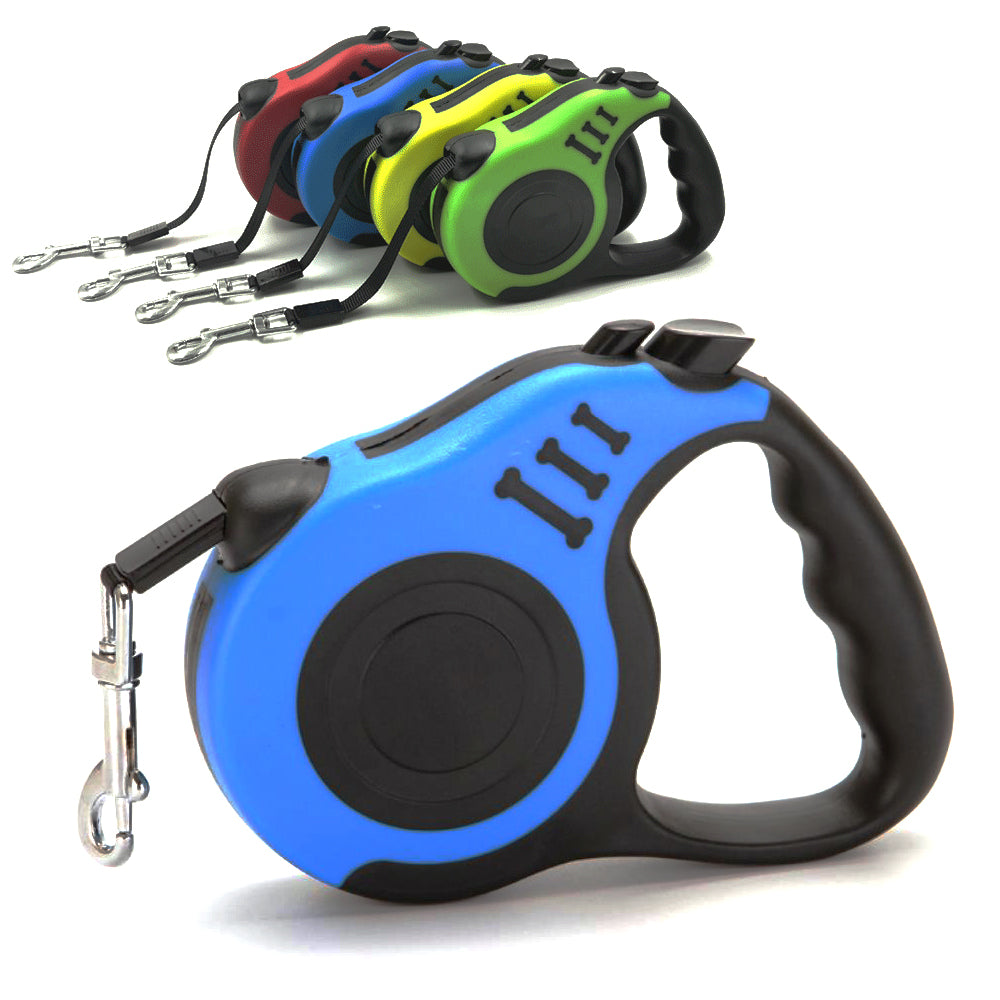 Retractable Dog Leash, Pet Walking Leash with Anti-Slip Handle, One-Handed One Button Lock & Release
