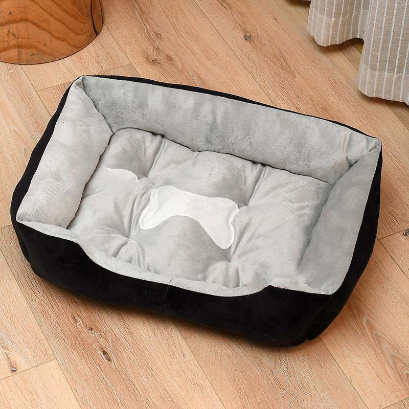 Rectangular Comfortable Pet Bed with Bone Design