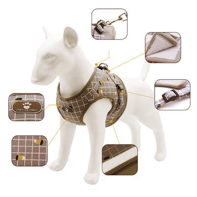 Fashionable and Comfortable Pet Harness with Line Patterns