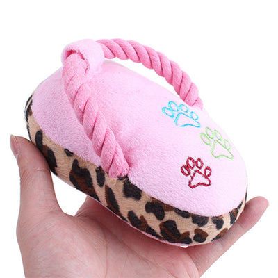 Slipper Squeaky Plush Dog Toy