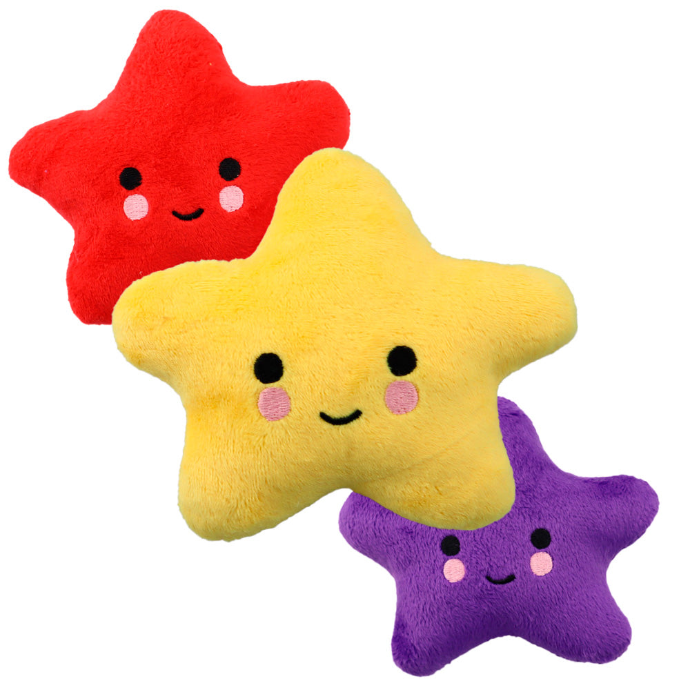 Smile Star Cute Stuffed Toys for Dogs Biting BB Sound (random color)