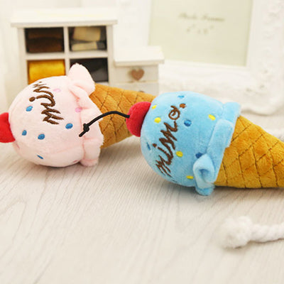 Ice Cream Shape Chew Toys for Pets, Plush Toys, Squeaky