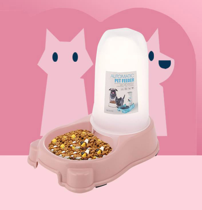 Automatic Dog Feeder Dispenser with Dog Bowl Attached