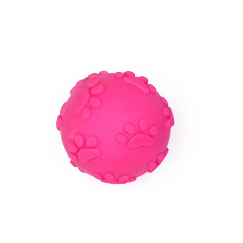 Paw Print Squeaky Ball