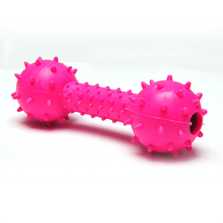 Dumbbell Design, Sound Toy with Jingle Bell, Tough Durable Teeth-Cleaning Rubber Interactive Toys