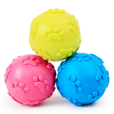 Paw Print Squeaky Ball