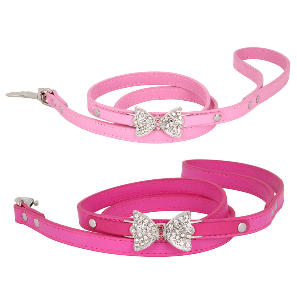 Rhinestone Bow Dog Leash