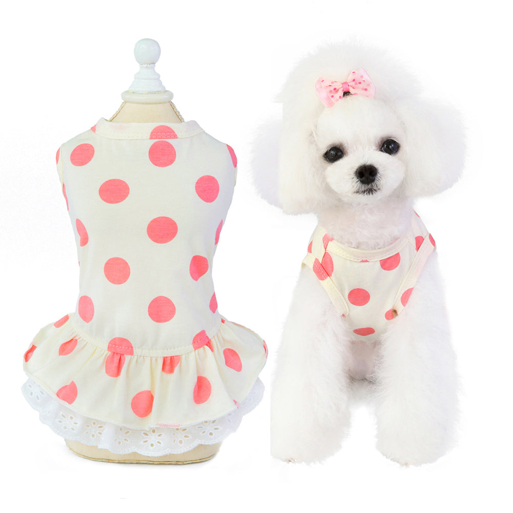 Cute Pink Dots Tutu Lace Dress