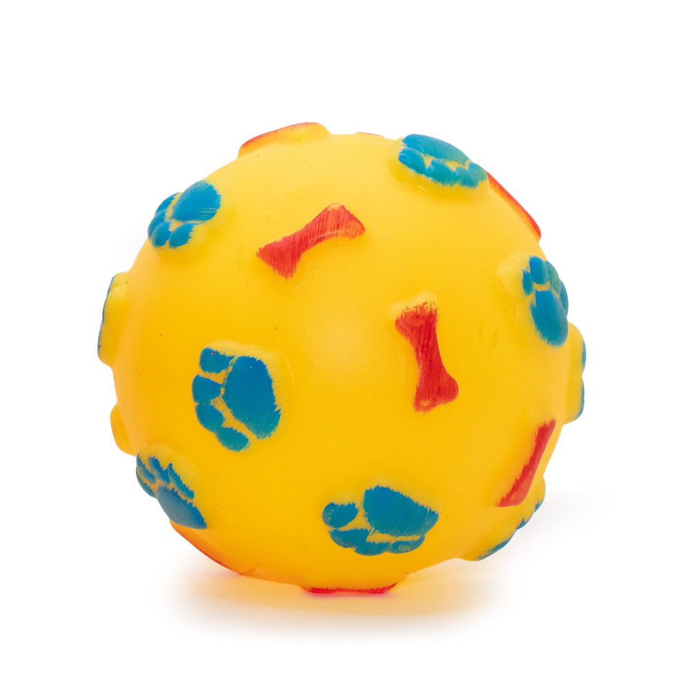 Paw and Bone Ball Dog Toy with Squeaker
